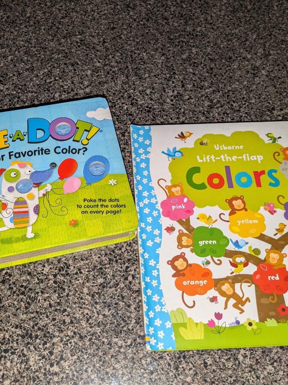 Two Preschool Colors Books Usborne & Poke-A-Dot